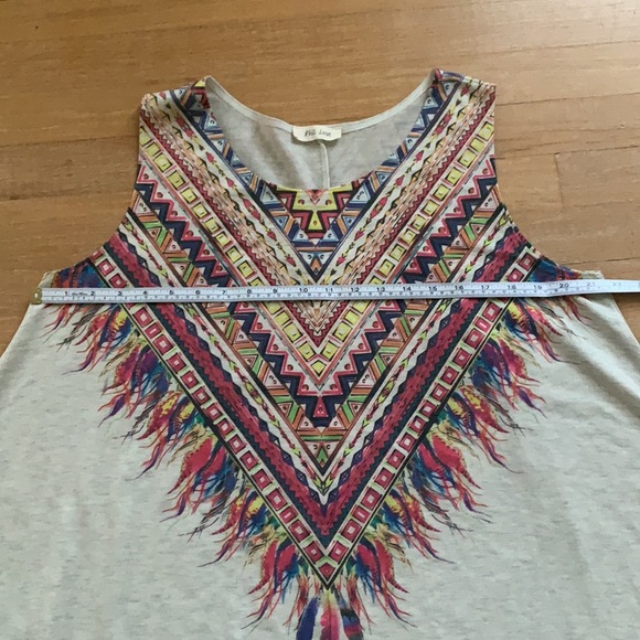 Phil Love brand Sleeveless Dress Ladies size XL- Boho Feather print - Picture 8 of 9